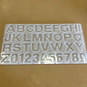 Let's Resin Large Alphabet Mold for Resin, Reversed Resin Keychain Letter Molds with Hole, Alphabet Resin Molds Silicone with 30 Jump Rings, 30 Key R