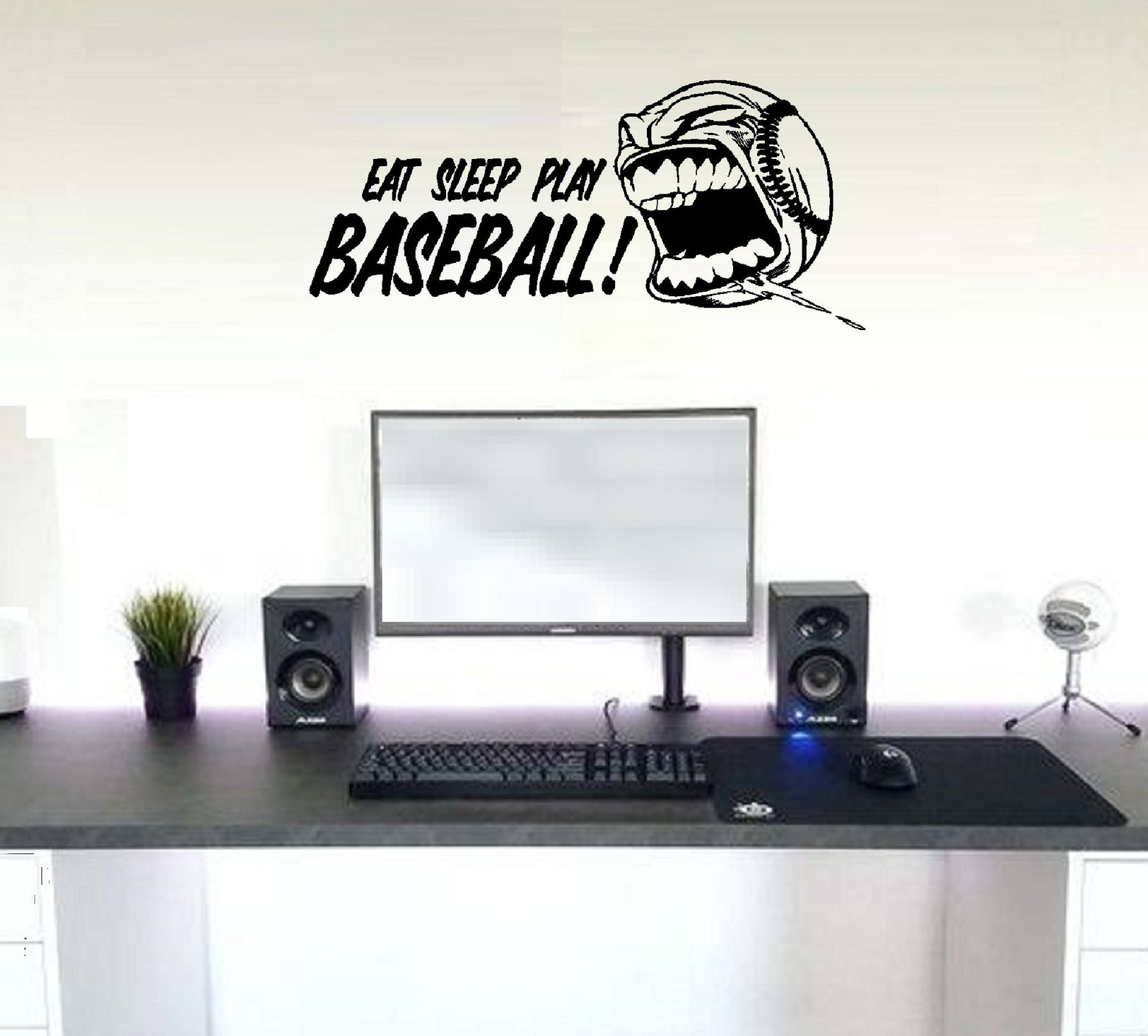 Eat Sleep Play Baseball Decal 13x29 Removable | Etsy