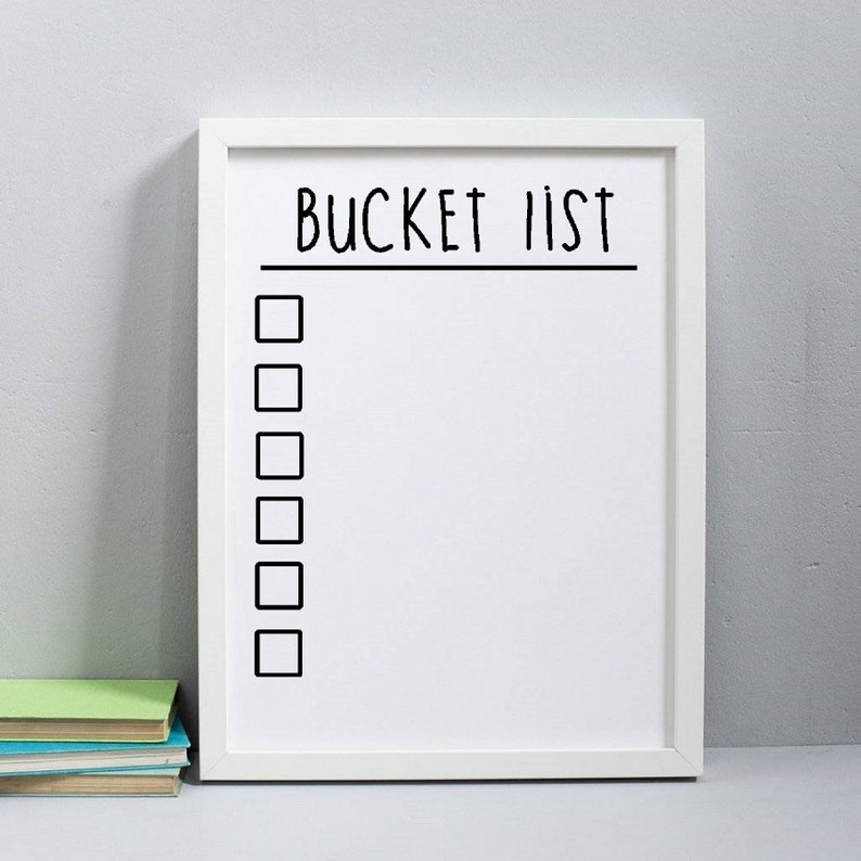Bucket List decal 8x10 or 13x17 ~ Removable Vinyl Wall Art Mural Decal Home Decor Letter Quote Stickers