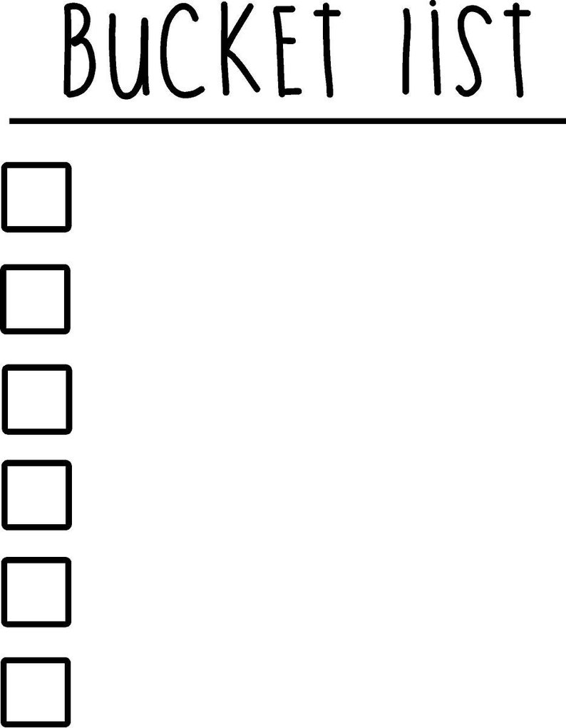 Bucket List decal 8x10 or 13x17 ~ Removable Vinyl Wall Art Mural Decal Home Decor Letter Quote Stickers