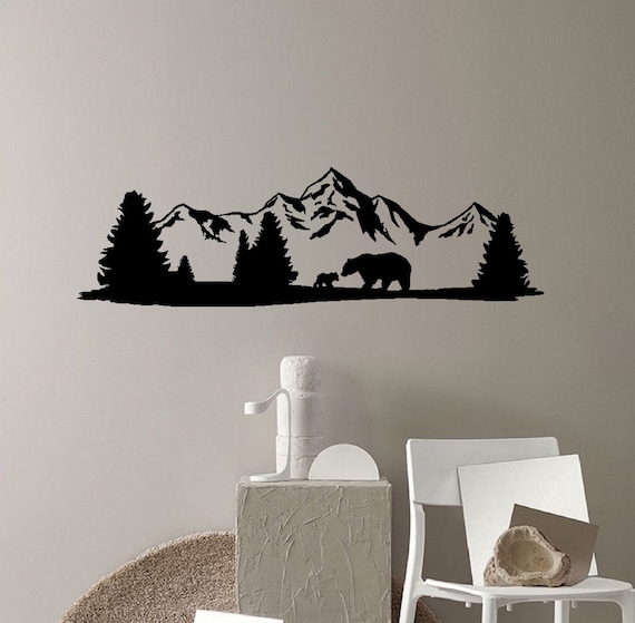 Bear Mountain Scene Wall or Window Decal