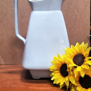 Antique H Burgess, Burslem Pitcher, circa 1870  lovely antique English ironstone  modern cottage