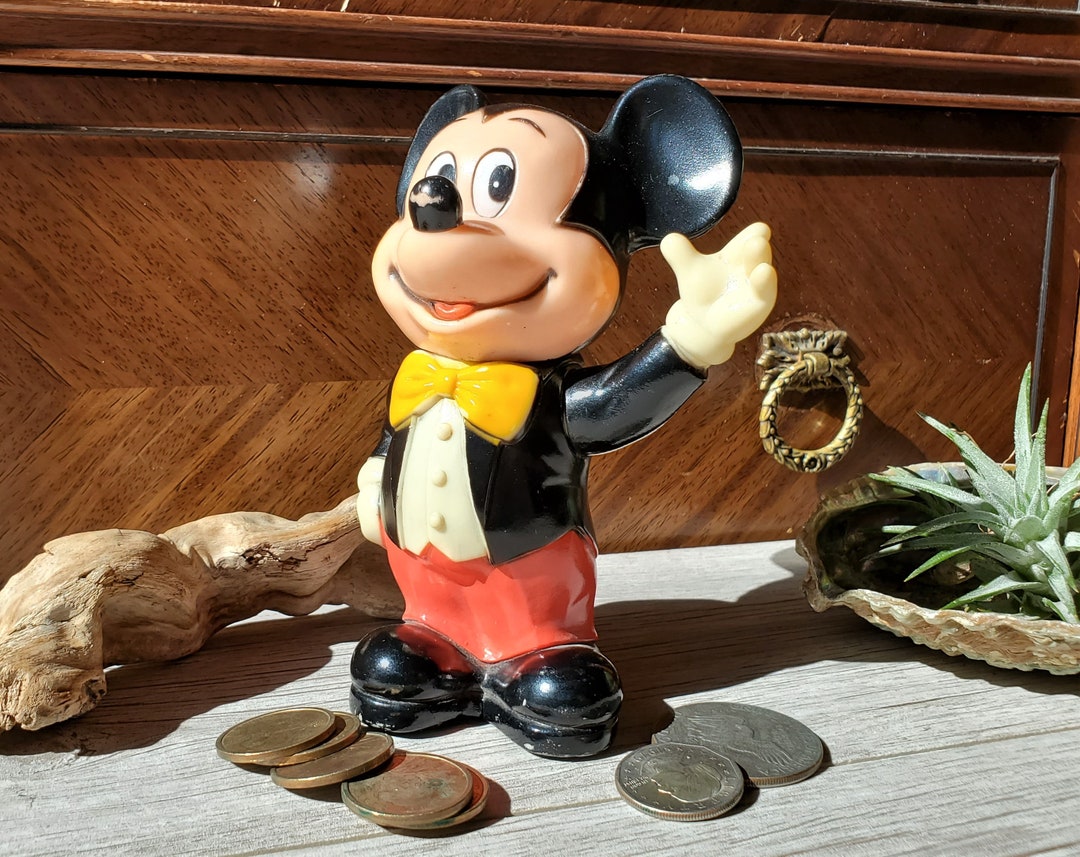 Mickey Mouse Coin Bank, 1940s Vintage Made in Korea, Walt Disney