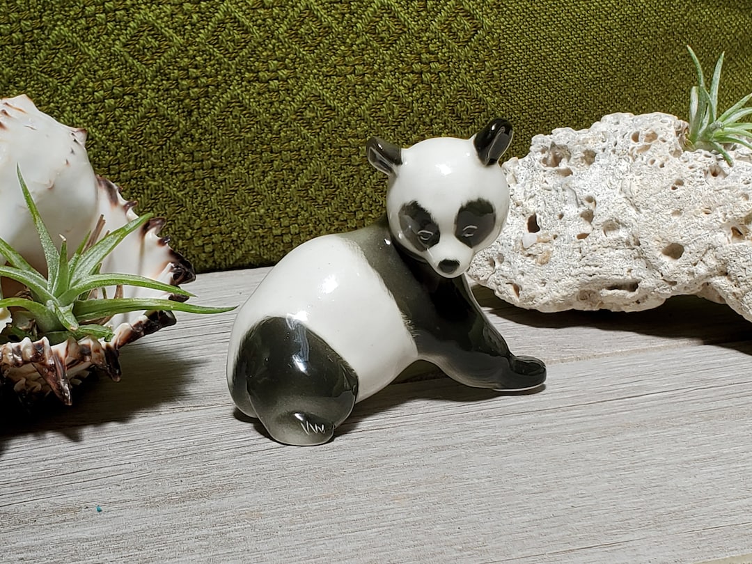 Panda Figurine Ceramic Russian Lomonosov Made in Russia - Etsy Canada