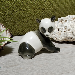 Panda figurine  ceramic  Russian  Lomonosov   Made in Russia