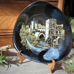 Longwy souvenir plate Porte des Allemands Vintage French