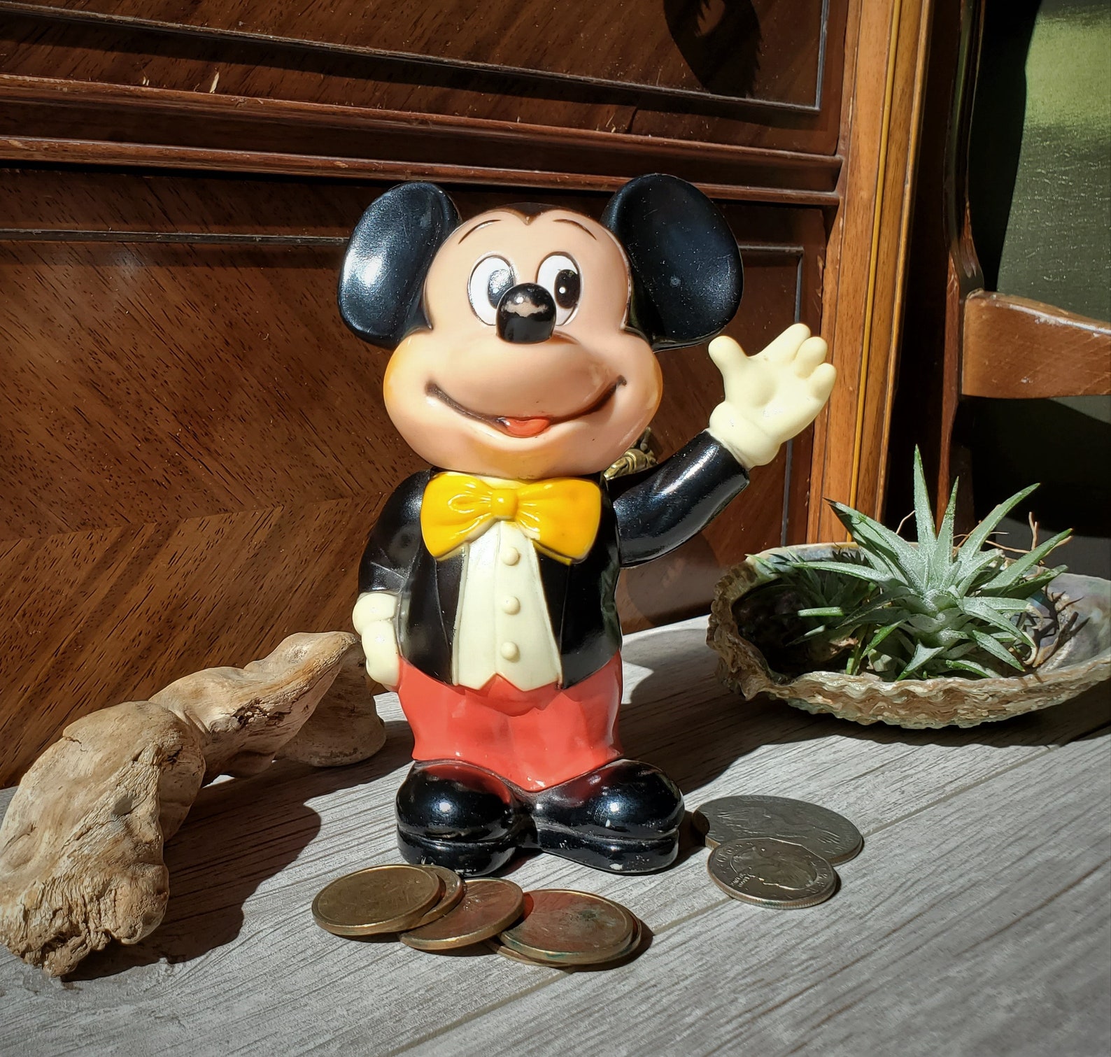 Mickey Mouse Coin Bank, 1940s Vintage Made in Korea, Walt Disney