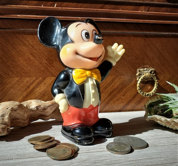 Mickey Mouse Coin Bank, 1940s Vintage Made in Korea, Walt Disney