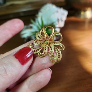 Brosche Anstecknadel Vintage goldfarben filigran Made in West Germany