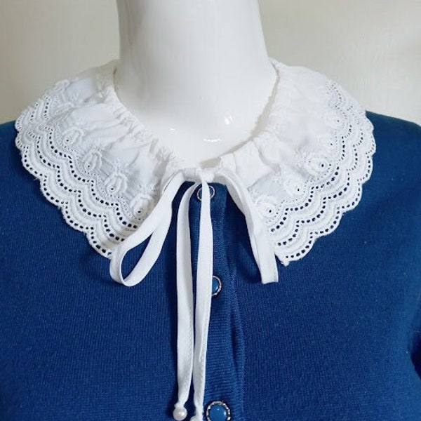 White Scallop Vintage Lace Collar, Cottagecore Style, Detachable Collar, Fake Collar Removable Collar,Boho Style,Adjustable Collar,Necklace