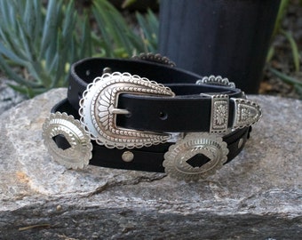 Big Concho Leather Belt  - Made to Measure