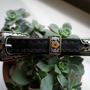 Amber Canyon Buckle Sets 20mm Floral Belt & Leather Hardware