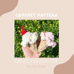 MUSTER - Mini Eistüte Häkelanleitung, einfache Anleitung, Anfängeranleitung, Eiscreme häkeln, Amigurumi Anleitung