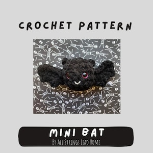 PATTERN - Mini Bat, Bat crochet, crochet Bat, Halloween pattern, bat pattern, mini crochet, Halloween crochet, beginner pattern