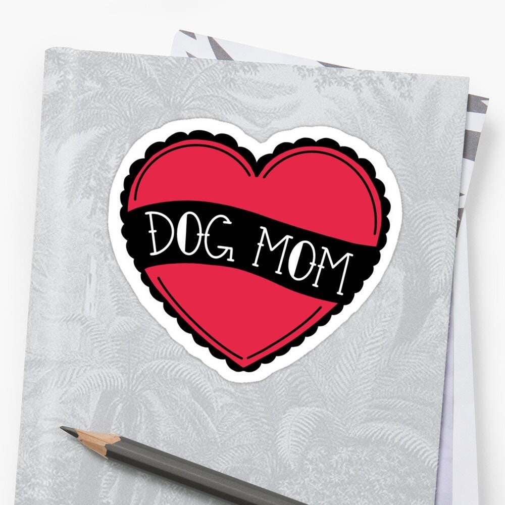 Dog Mom Heart Vinyl Sticker waterproof sticker laptop decal Etsy