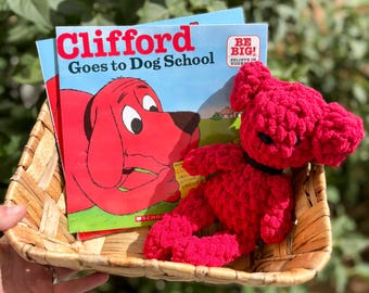Red Dog Plush + Children’s Book Gift Set | Reading Buddy | Toddler Book Bundle | Baby Shower Gift