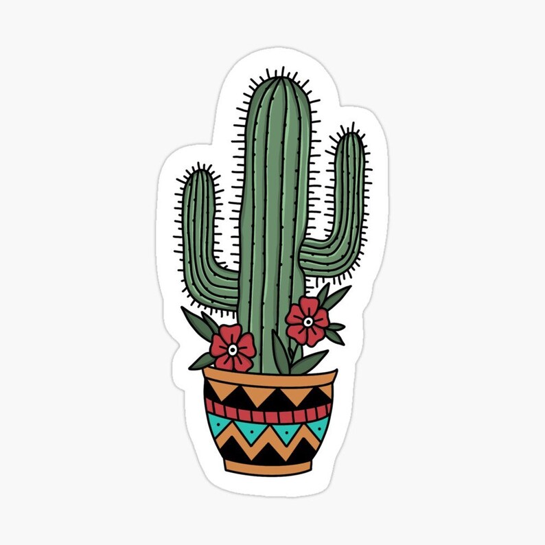 Cactus Sticker Cactus Decal Cactus Decal for Car Cactus Etsy