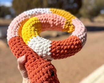 Snake Plushie | scrap yarn snake plushie | snake Crochet | snake Gifts | snake Snuggler