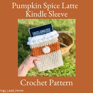 Pumpkin Spice Virkmönster, Kindle-fodral, Pumpkin Kindle-fodral, Kindle Paperwhite, e-läsare, Kindle-tjej, bokinspirerade presenter, bokvirkning
