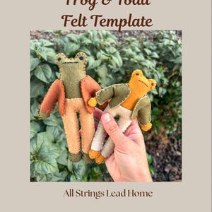 Frog & Toad Felt Template, Make Your Own,  Felt Template, Felt Pattern