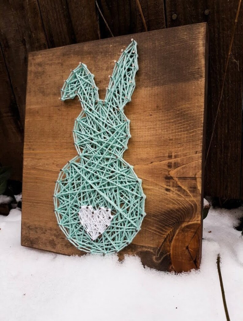 Easter Bunny String Art Bunny String Art Easter Wall Decor Etsy
