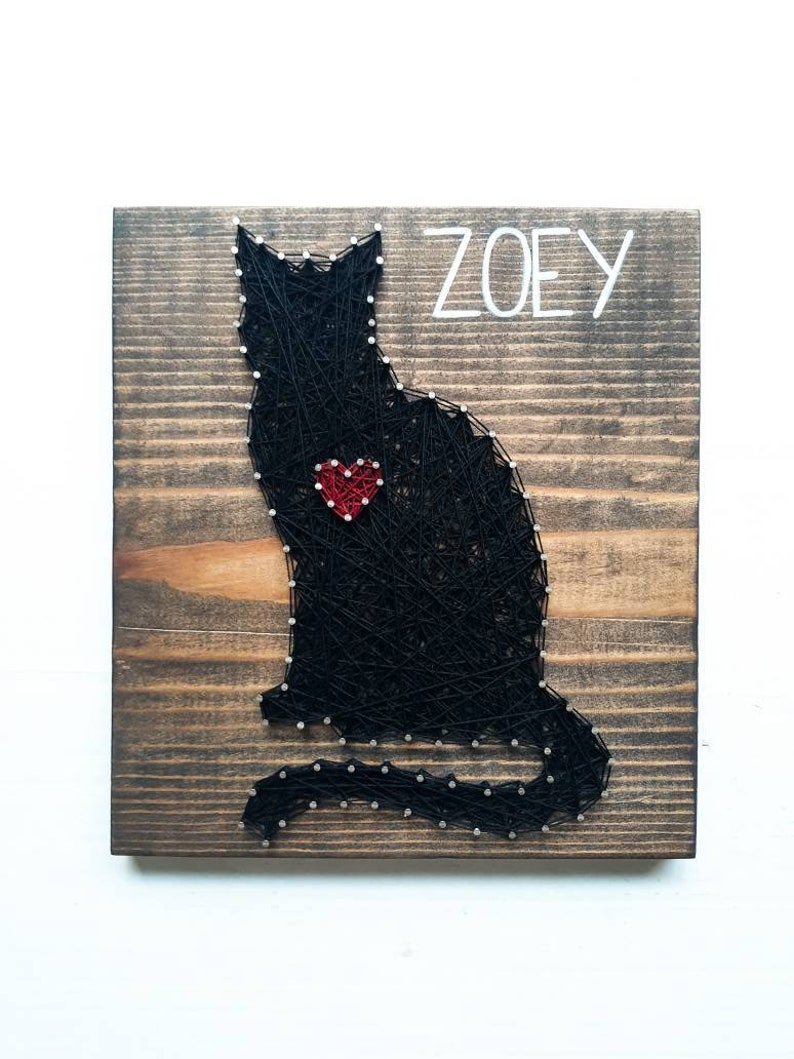 Custom Cat string art cat wall decor cat artwork cat art Etsy