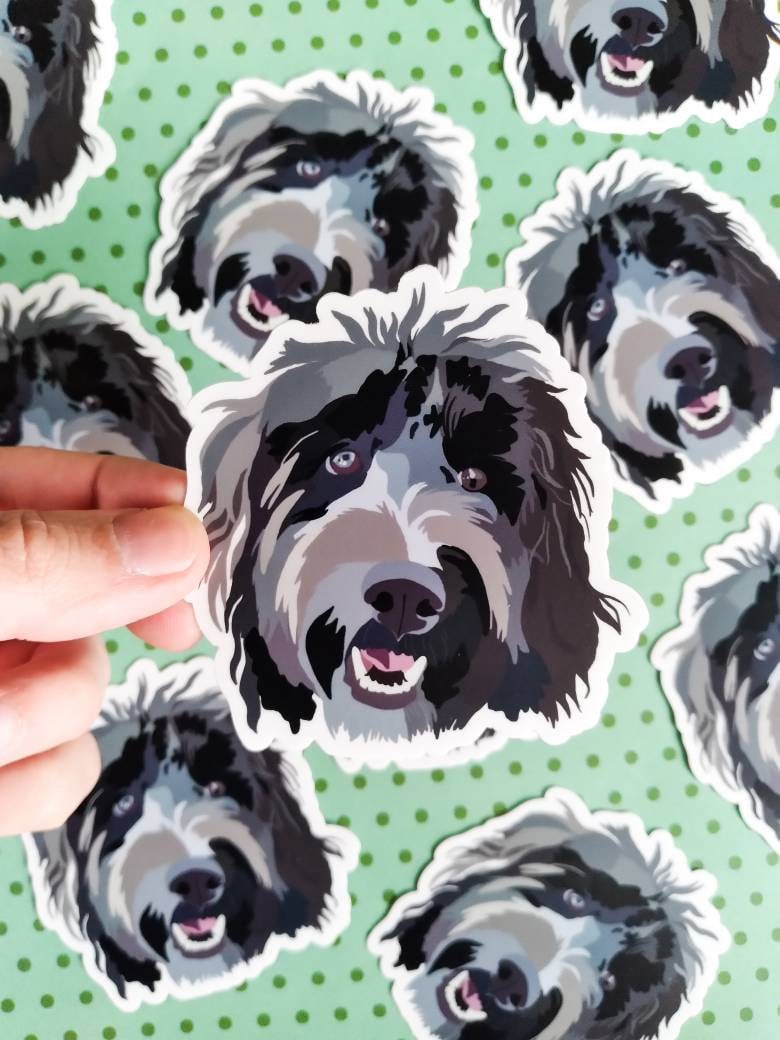 Doodle stickers, black doodle dog, doodle dog art, doodle decal, dood…