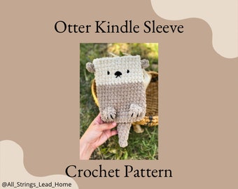 カワウソのかぎ針編みパターン、Kindleスリーブ、カワウソのKindleケース、Kindle Paperwhite、電子書籍リーダー、Kindleガール、本好きのギフト、本のかぎ針編み