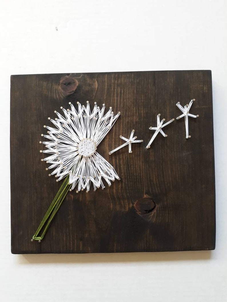 Dandelion string art Dandelion wall art Flower wall decor Etsy