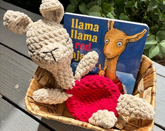 Llama Plushie | Llama Plush | Vintage Llama Crochet | Llama | Llama Snuggler | 90s vintage | Children’s Book