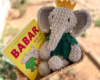 Elephant Plushie | Elephant Plush | Vintage Elephant Crochet | Elephant | Elephant Snuggler | 90s vintage | Children’s Book