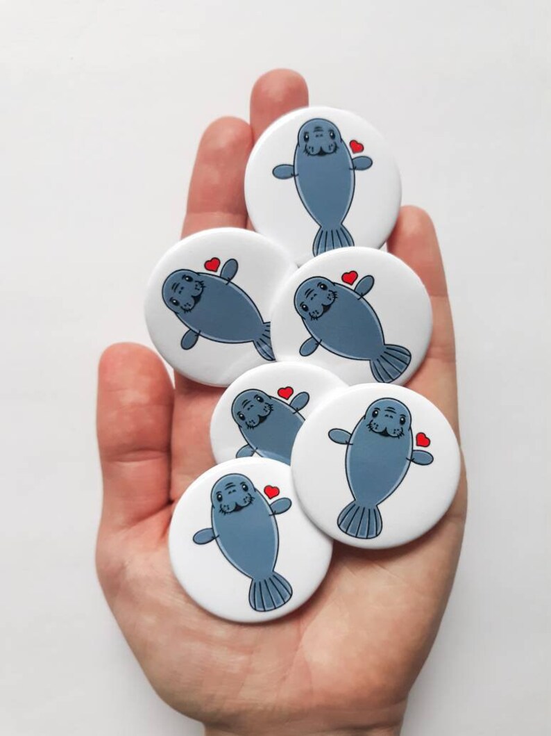 Manatee Pin Button Pins Manatee Gifts Manatee Art Manatee - Etsy