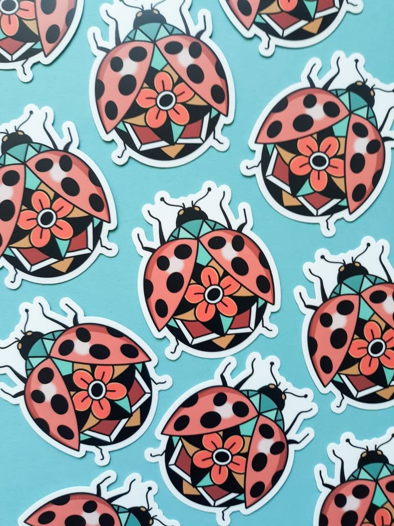 Ladybug Stickers Ladybug Decal Ladybug Tattoo Ladybug Etsy