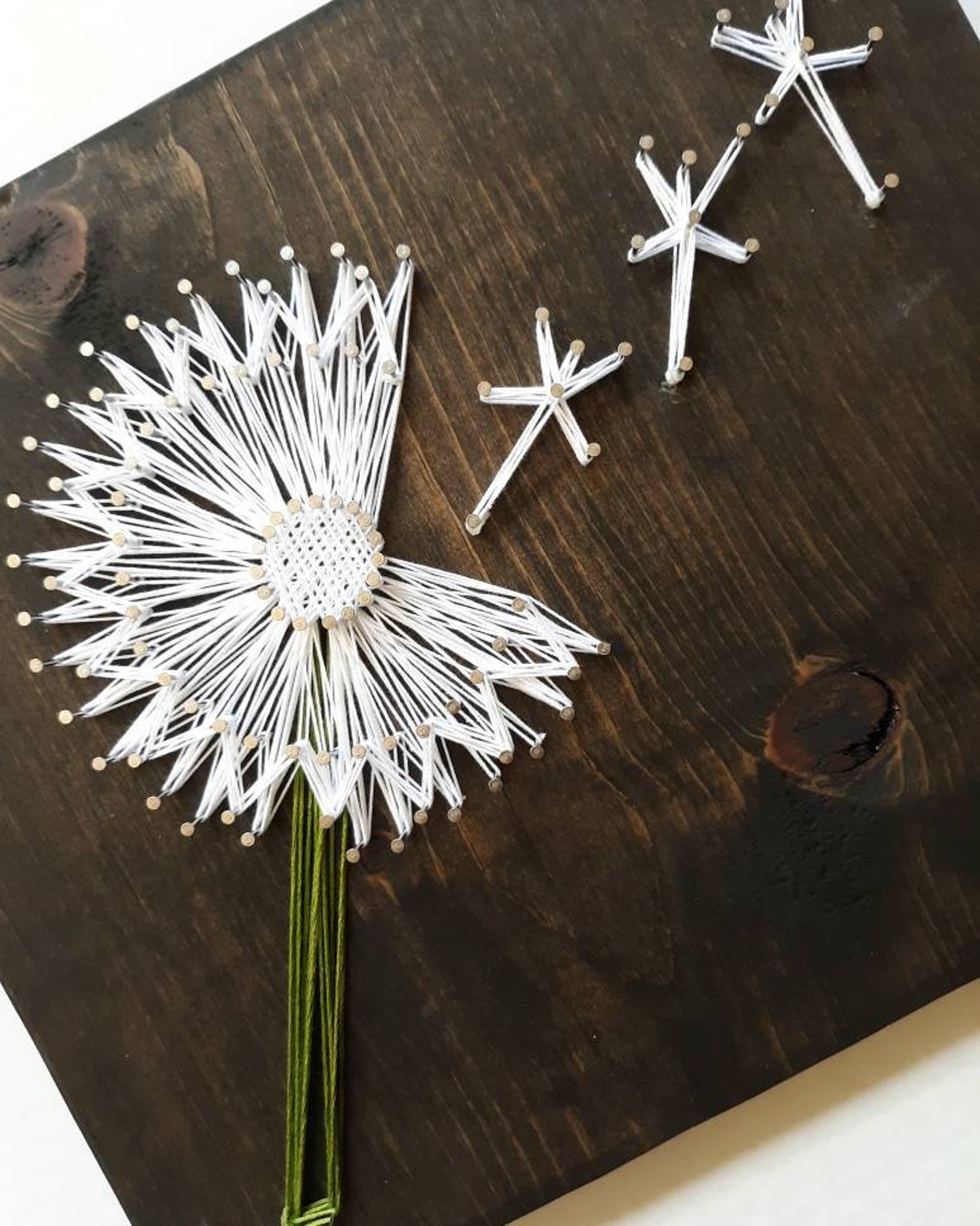 Dandelion string art Dandelion wall art Flower wall decor Etsy