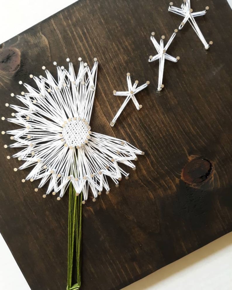dandelion string art dandelion wall art flower wall decor