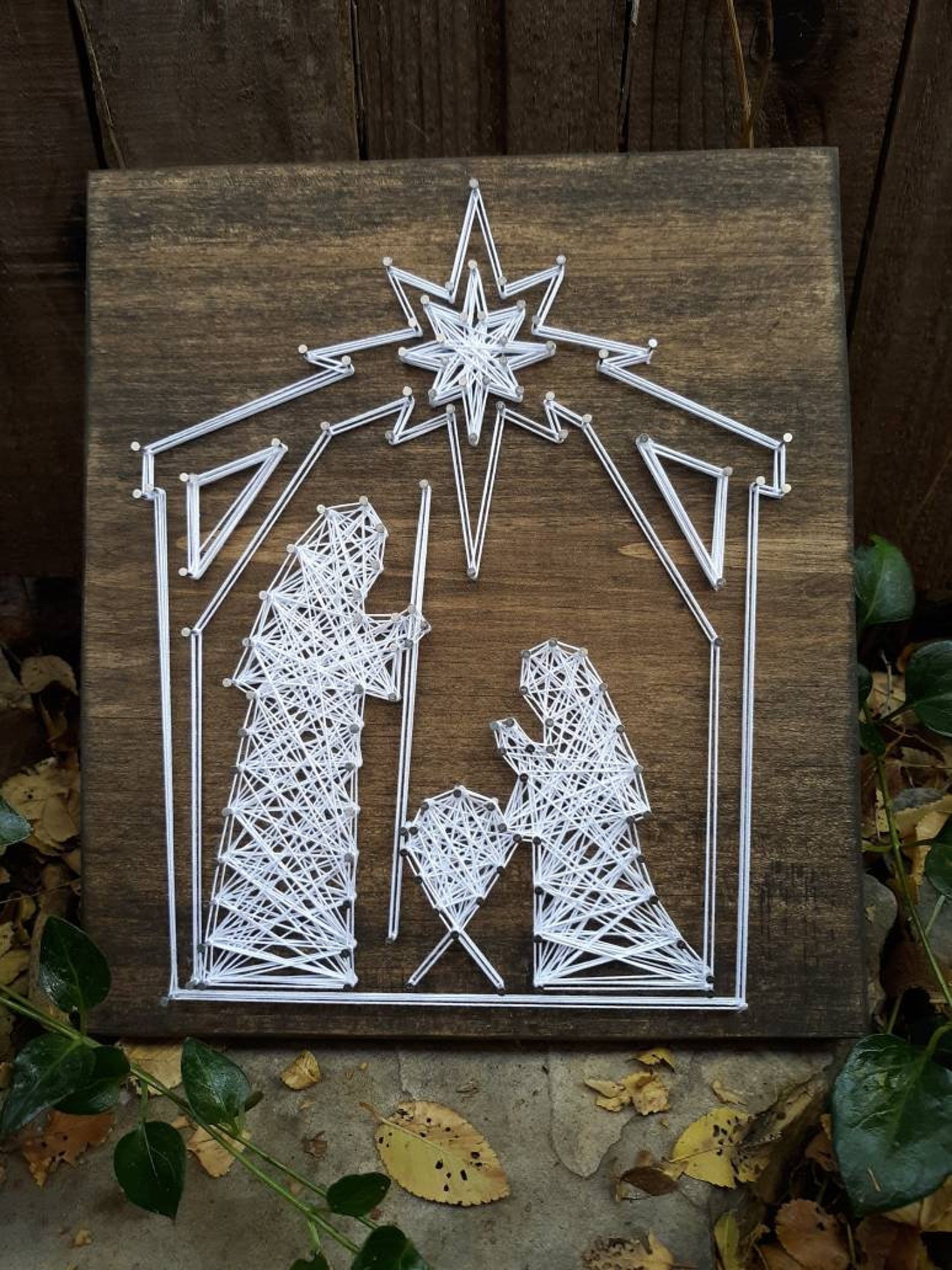 Nativity String Art Nativity Scene Nativity Set Handmade Etsy