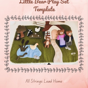 Bear Family Felt Play Set Template, Make Your Own Play Set, Felt Template, Felt Pattern