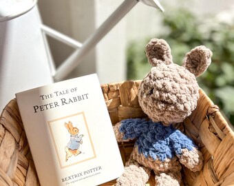 Rabbit Plushie Book Set | Bunny Plush | Vintage Rabbit Crochet | Rabbit | Bunny Snuggler | 90s vintage | Children’s Book