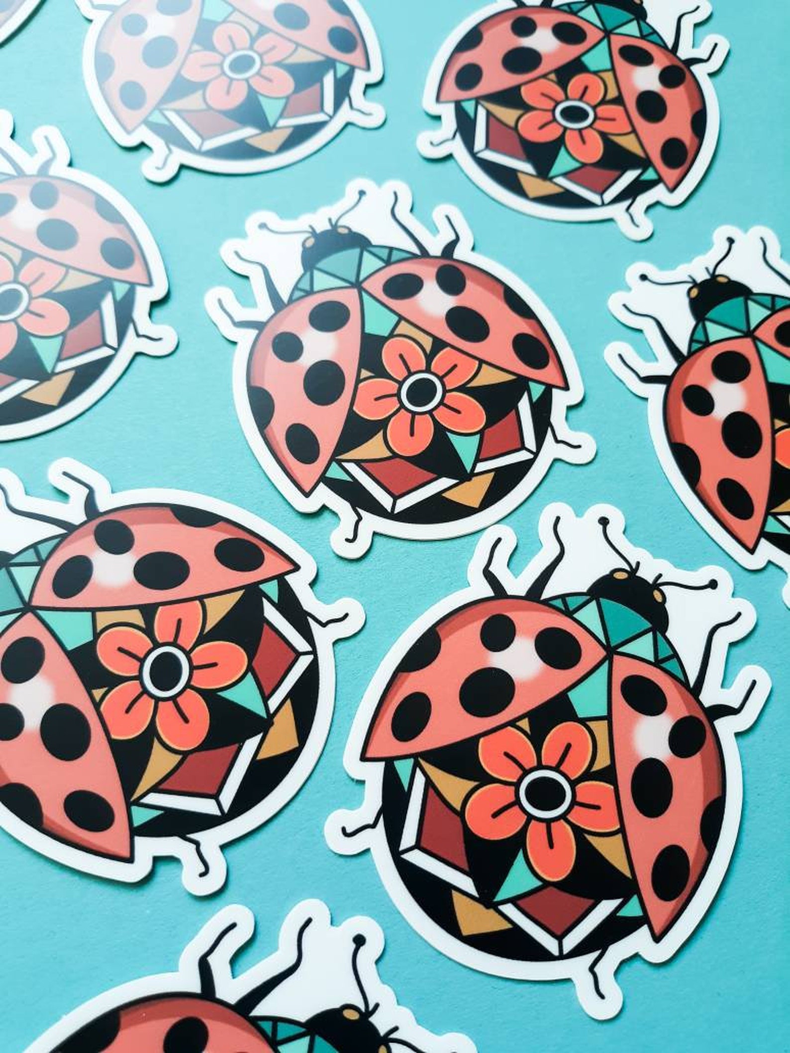 Ladybug Stickers Ladybug Decal Ladybug Tattoo Ladybug Etsy