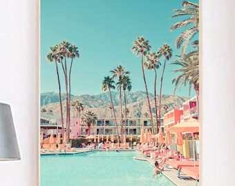 Saguaro Hotel, Pool Print, Palm Springs, Architecture, California Wall Art, pastel decor, summer poster