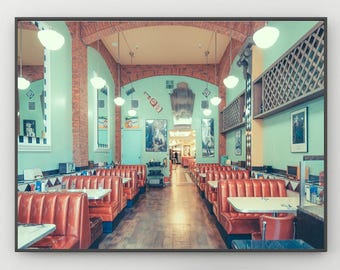 Retro Diner Photograph: Classic 1950s Red Booths, San Francisco