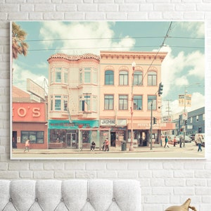 Impression de San francisco, district de mission, mission sf, architecture, décoration murale, impression photo californienne, impression SF, horizontal, art mural urbain