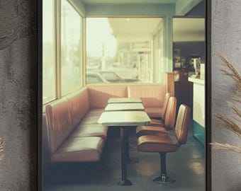 Retro Diner Photo Print: Vintage American Cafe Wall Art