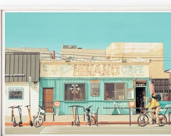 Venice Beach print, Hinano cafe, Bar Print, California photo, Dive Bar, los angeles wall art, kitchen decor, restaurant, pastel photograph