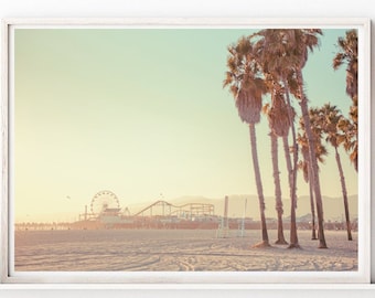 Santa Monica Pier Sunset Print: California Beach Photography