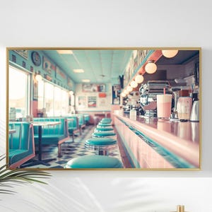 American diner print, retro diner poster, 1950 s diner, vintage wall art, Retro 50s, vintage diner art, Kitchen wall art, Restaurant poster