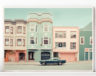 San Francisco Print, urban photography, retro car print, California Art Print, San Francisco Art, Travel Gift, SF art print, large wall art