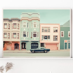 San Francisco Print, urban photography, retro car print, California Art Print, San Francisco Art, Travel Gift, SF art print, large wall art