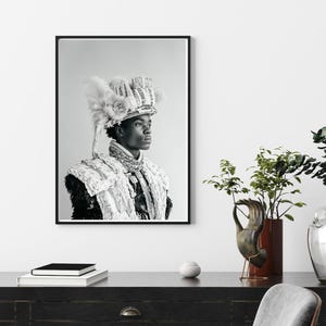 Impression homme noir, portrait, prince africain, élégance, décoration de luxe, mode, photographie, art afro-américain, homme noir, affiche murale afro
