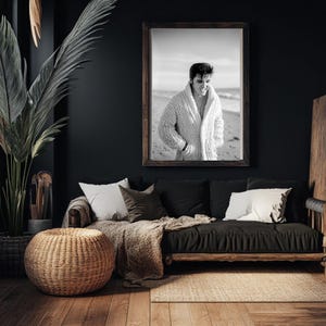 Elvis Presley print, Retro wall art, Black white photo, Digital download, Printable wall art, Rock and roll, Elvis Presley poster, fan gift